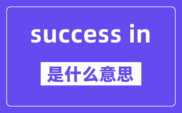 success in是甚么意义,中文翻译是甚么