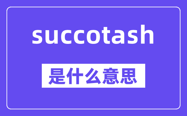 succotash是甚么意义,中文翻译是甚么