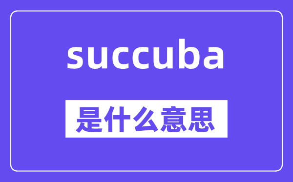 succuba是甚么意义,中文翻译是甚么
