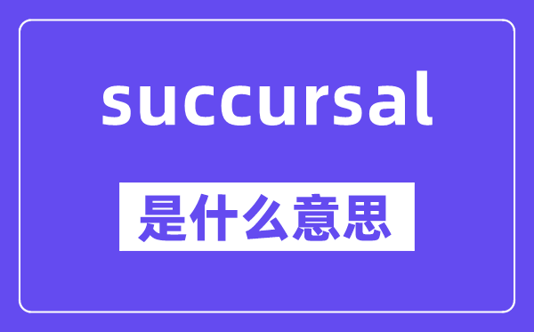 succursal是甚么意义,中文翻译是甚么