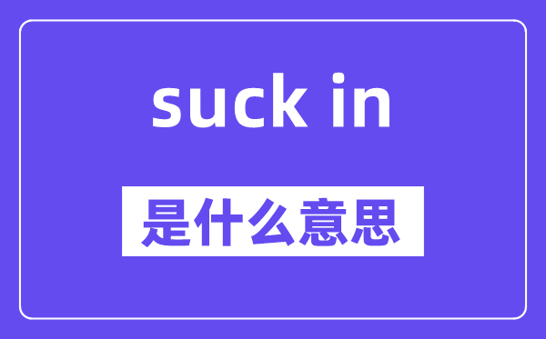 suck in是甚么意义,中文翻译是甚么