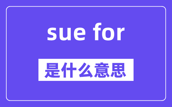 sue for是甚么意义,中文翻译是甚么