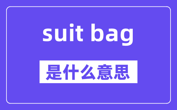 suit bag是甚么意义,中文翻译是甚么
