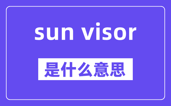sun visor是甚么意义,中文翻译是甚么