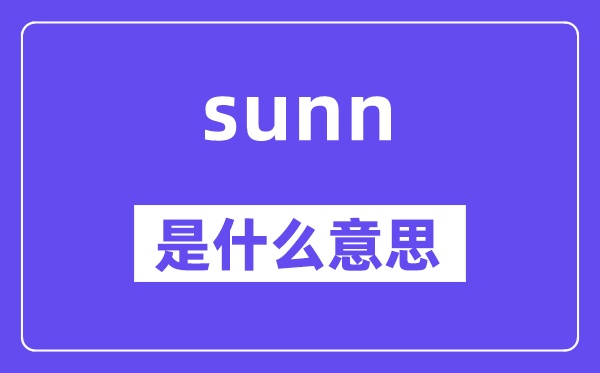 sunn是甚么意义,sunn怎样读,中文翻译是甚么