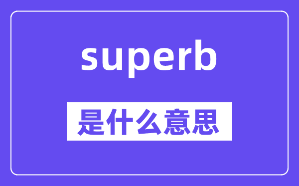 superb是甚么意义,superb怎样读,中文翻译是甚么