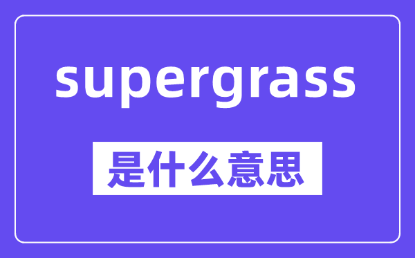 supergrass是甚么意义,中文翻译是甚么