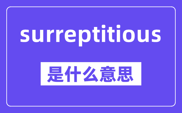 surreptitious是甚么意义,中文翻译是甚么