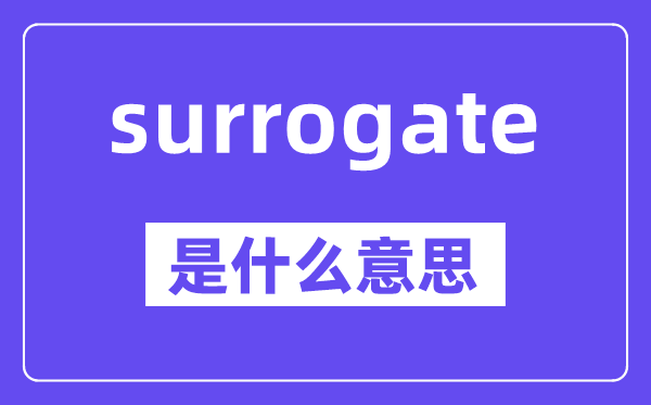 surrogate是甚么意义,surrogate怎样读,中文翻译是甚么
