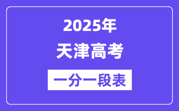 2025天津高考一分一段表,查问位次及排名（完全版）