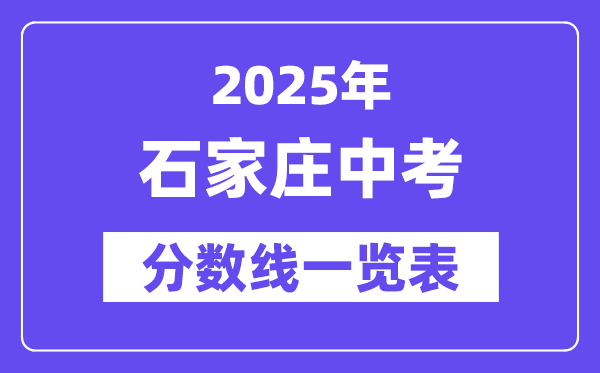 2025年石家庄中考各高中登科分数线一览表