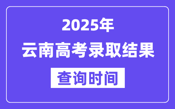 2025云南高考登科成果查问时辰