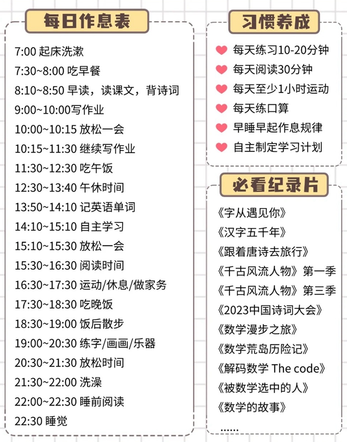 五升六寒假进修打算表,六年级小先生寒假打算支配