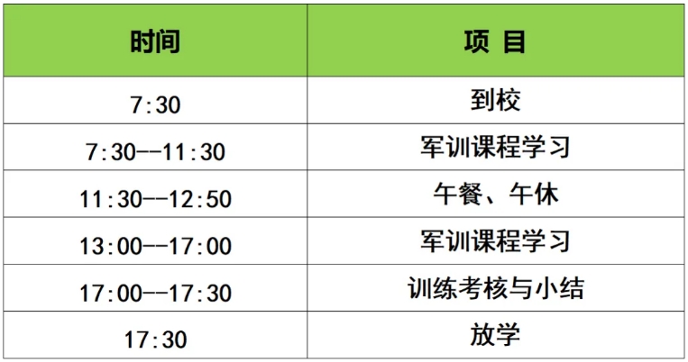 高中军训几多天,高一开学军训通俗多永劫间