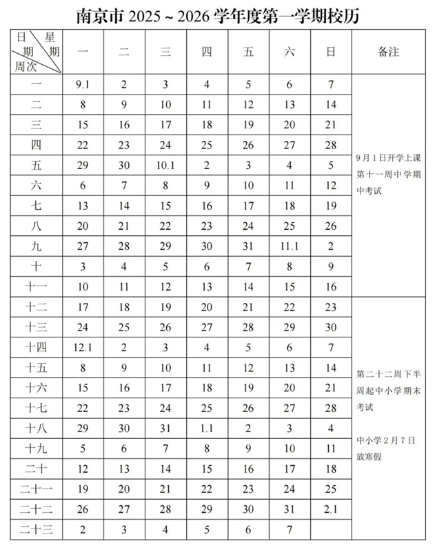 2026年南京市中小学暑假放假时候表,2月7日起头放暑假