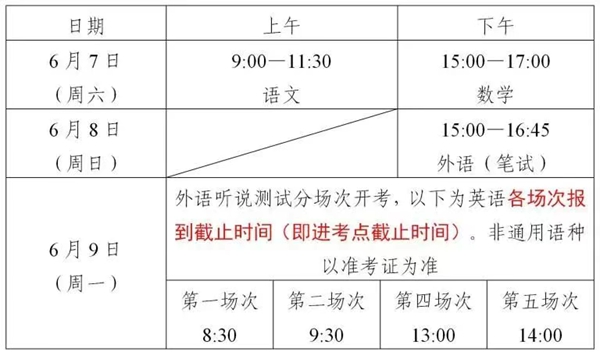 上海高考时候2026年时候表,各科目详细时候支配一览表