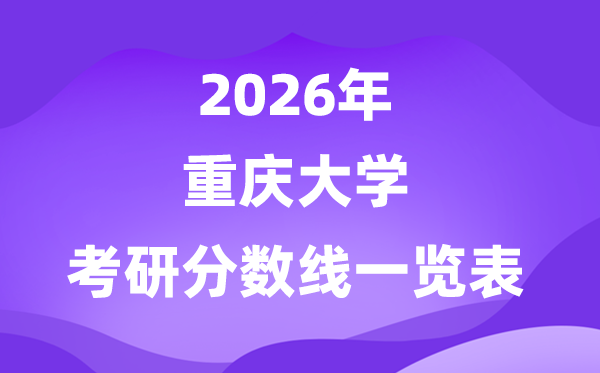 重庆大学2026考研分数线一览表（含2025年复试线）