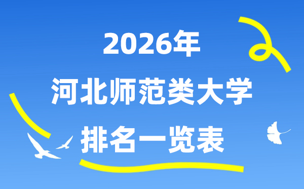 2026年河北省师范类大学排名及登科分数线一览表