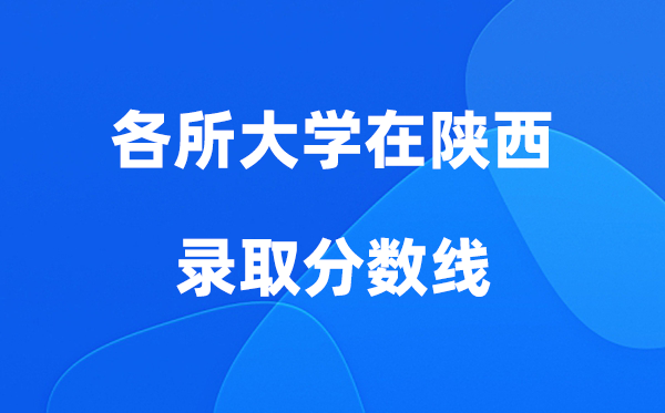 各所大学在陕西登科分数线是几多分（2026年参考）